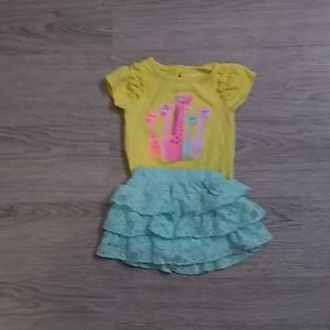 Grandmas giraffe onesie and skort